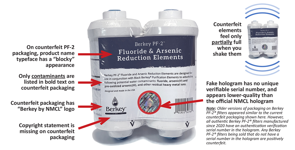 Berkey Authentic Berkey PF-2 Fluoride and Arsenic Reduction Elements (Set  of 2 Elements)