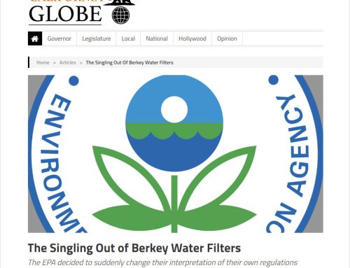 Read: California Globe Article: The Singling Out of Berkey Water Filters